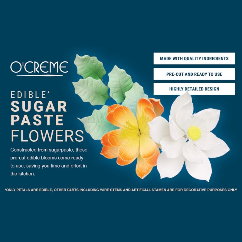 O'Creme Gumpaste Anemone Flower Set of 3 White - Image 3